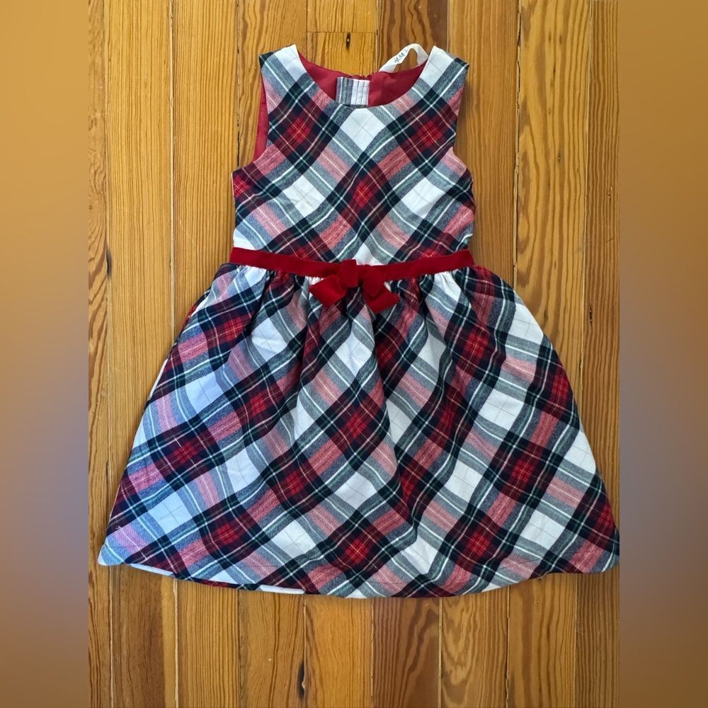 H&M Plaid Sleeveless Holiday Dress